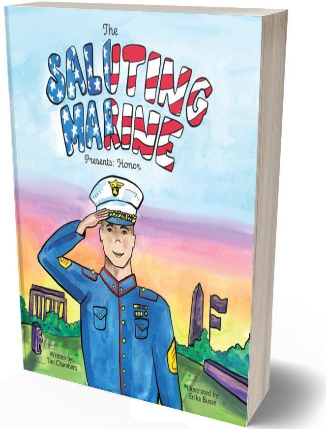 the saluting marine presents